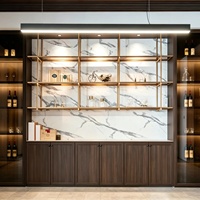 Meuble à vin moderne de luxe en panneaux de bois écologiques avec rangement et présentoir pour bar à domicile, cave et salle à manger