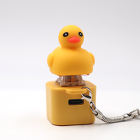 En stock, Porte-clés anti-stress pour clavier, type amélioré, rechargeable USB-C, avec lumière RGB, son de grenouille et keycap 3D personnalisé