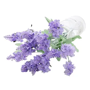 Vendita calda fiori artificiali provenza lavanda Bouquet viola fiore decorazione esterna fiore fiore