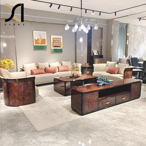 Muebles de buena calidad, sofás de diseño italiano, sofás de estilo americano de cuero genuino, Juego de <span class=keywords><strong>2</strong></span> sofás de sala de estar con precio - Product Image 3