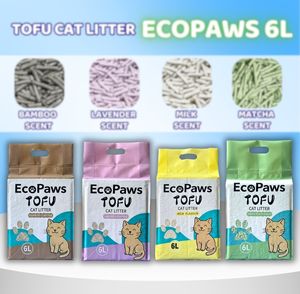 Litière pour chat Ecopaw Tofu, fibres naturelles de soja, agglomération rapide, faible poussière, contrôle des odeurs, litière pour chat écologique jetable dans les toilettes, OEM - Product Image 1