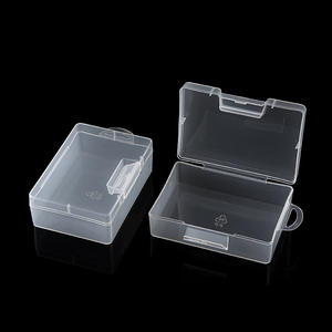 Caja de almacenamiento de plástico transparente, rectangular, 10x7x3,3 cm, con tapa con cierre para joyería, herramientas, accesorios de pesca, embalaje - Product Image 1