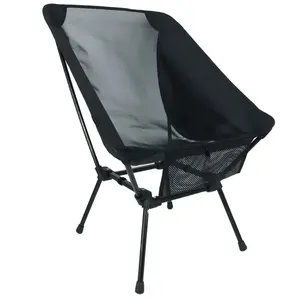 High Quality Lightweight Aluminum Alloy Camping Chair Folding Moon Chair With Square Frame