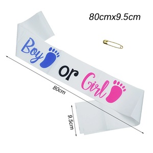 Decoración de fiesta Género Reveal Hombro Faja Rosa y azul Baby Shower Suministros Cinta - Product Image 5