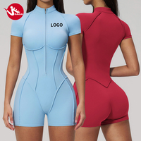 Nouvelle Arrivée Combinaison de Sport Femme à Col Montant Zippé, Effet Push-Up, 78% Nylon Spandex, Extensible 4 Directions, Idéale pour le Fitness et les Débutantes