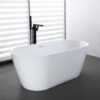 Baignoire autoportante ovale traditionnelle en acrylique renforcé de fibres de verre avec drain 1495X745X600mm pour usage hôtelier CUPC