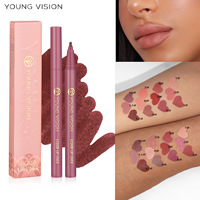 YOUNG VISION Vegan Mat Liquide Lip Liner Crayon Forme Éponge Gourde Tête Minérale Nude Couleur Étanche Brillant À Lèvres Rouge À Lèvres Stylo