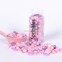 FANTASY BEACH Coquillages 7mm Bicolore Solide pour Perles de Sucre Confettis Étoiles Perles Blanches et Violettes en Bouteille Décoration de Gâteaux