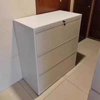 Mobilier de bureau Armoire de classement latérale en acier à 4 tiroirs Armoire en métal pour dossiers suspendus Lettre/Légal/Taille F4/A4