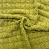 Tissu extensible en fausse fourrure Chartreuse, fil plumeux, chaud et moelleux, en nylon et élasthanne, tricoté chaîne, pour hauts et pulls pour femmes