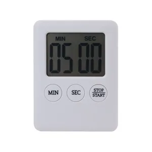 Temporizador de cozinha com grande display LCD Temporizador de cozinha digital para cozinhar Cronômetro magnético Temporizador com despertador alto branco