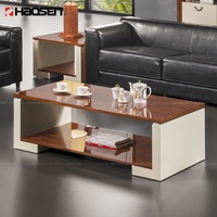 Canapé d'angle en cuir HAOSEN S083 avec décoration en grain de bois classique pour bureau
