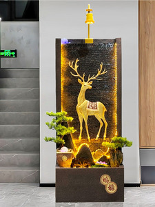 น้ำพุผนังน้ำตกสไตล์จีนรูปกวาง พร้อมระบบหมุนเวียนน้ำ สำหรับตกแต่งภายนอกและภายใน  เสริมโชคลาภ - Product Image 2