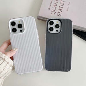 Funda <span class=keywords><strong>para</strong></span> teléfono móvil delgada con patrón corrugado 2 <span class=keywords><strong>en</strong></span> 1 híbrido sólido de color caramelo simple <span class=keywords><strong>para</strong></span> iPhone 13 14 15 16 Pro Max - Product Image 2