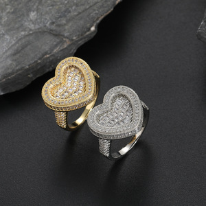 Anillo de Amor, Estilo Hip Hop Europeo y Americano, Incrustado con Circonita, Anillo Popular para Mujer - Product Image 3