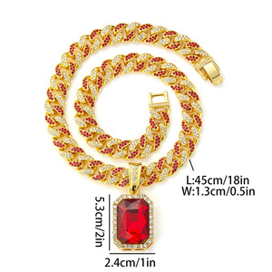 Cadena y Colgante de Oro de 18k Chapado en Oro Amarillo Italiano para Hombre, Estilo Hiphop, con Incrustaciones de Diamantes, Diseño de León - Product Image 2