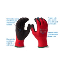 Gants de protection en latex ondulé certifiés Snell EN388, antidérapants, pour la sécurité au travail, pour la ligne d'assemblage, la construction