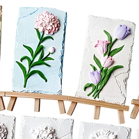 Kit de peinture manuelle DIY abstrait en relief 3D avec gesso et pigments, marque Yizhu, origine Hainan, pour usage intérieur