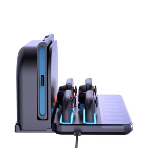 Base de Carga Ultrafina UT01 para 2 Controles Switch, Cargador Cuádruple para Joy-Con con Almacenamiento para Tarjetas de Juego, Accesorios para Juegos - Product Image 1