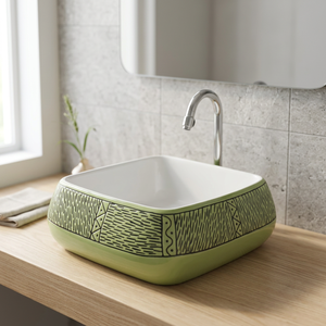 Vasque rectangulaire en céramique moderne, finition mate, grandes, moyennes et petites tailles, pour salle de bain d'hôpital (vente en gros) - Product Image 4