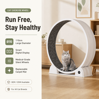 Roue d'exercice silencieuse pour chat en ABS, grand diamètre 110 cm, avec affichage numérique intelligent, jouet de fitness pour animaux de compagnie
