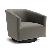 Fauteuil pivotant moderne en velours de style nordique, pour projets hôteliers, fauteuil lounge en cuir véritable, chaise d'appoint en tissu bouclé