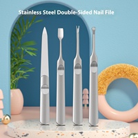Ensemble d'outils de polissage et de réparation pour lime à ongles professionnelle Durable double face en acier inoxydable