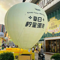 Modèle géant de montgolfière gonflable grand ouvert à la vente, affichage extérieur personnalisé, ballons à air chaud colorés