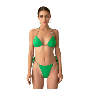 Costume da bagno intero taglie forti con controllo pancia, monokini sexy verde, taglie 44 46 48 50 - Product Image 2