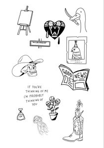 Waterproof Small Black Line Temporary Tattoo Stickers Minimalist Cowboy <b>Bow</b> Butterfly Evil Eye Tattoos for Women Men <b>body</b> - Product Image 2