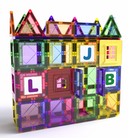 Ensemble de tuiles magnétiques colorées pour fenêtres, blocs de construction de château 3D pour enfants, jouet éducatif pour l'apprentissage de l'alphabet
