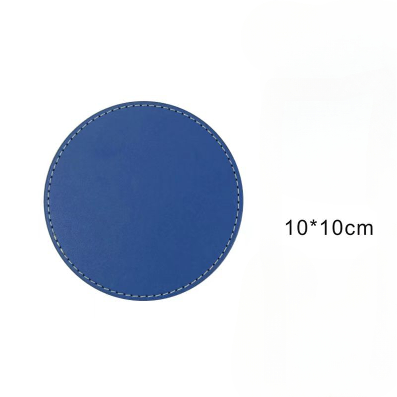 Sous-verre rond monobloc bleu