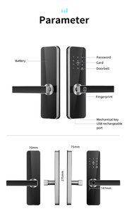 กุญแจล็อคอัจฉริยะกันน้ำ IP65 ทนความร้อน วัสดุ SUS304 พร้อมระบบแจ้งเตือนแบตเตอรี่ต่ำ สำหรับประตูอพาร์ทเมนท์ภายนอกอาคาร - Product Image 5