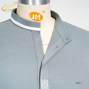 <strong>Men</strong> High-end Gray Green Thobe Factory Customized <strong>Middle</strong> East Muslims <strong>Men's</strong> Long Sleeved Thobe Embroidery <strong>Men</strong> Abaya - Product Image 4