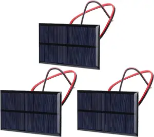 迷你太阳能电池板DC 6v多晶硅太阳能电池充电器模块OEM太阳能电池板DIY系统套件，带30厘米电缆
