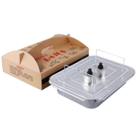 Contenants rectangulaires jetables en aluminium avec couvercles, boîtes bento à emporter pour poisson grillé