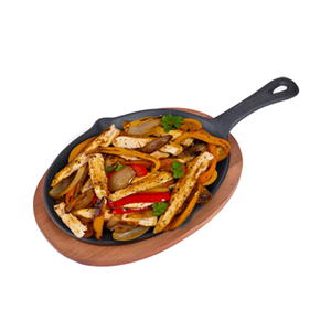 2 in 1 Cooking Cookware Frying Skillet Cast Iron <strong>Grill</strong> Pizza <strong>Pan</strong> With Wooden Board - Product Image 1
