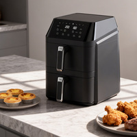 Friteuse à air électrique 12L à zone unique 1300W+1300W haute puissance, rôtissoire sans huile multifonctionnelle pour la cuisine domestique