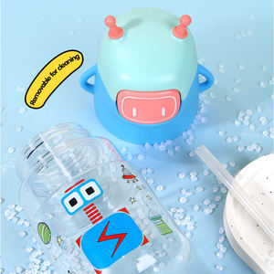 Vaso Infantil de 600 ml con Diseño de Dibujos Animados Personalizado, Correa de Agarre, Pajita de Grado Alimenticio, Resistente a Altas Temperaturas, Portátil, Recubierto de <span class=keywords><strong>PC</strong></span> - Product Image 4