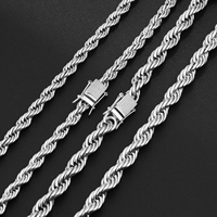 Collier en chaîne torsadée OMKAIMING, chaîne en acier inoxydable, chaîne en corde, zircon, 10 mm, plaqué or 18 carats, personnalisable, ensemble de chaînes de votre taille