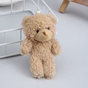 Mini Oso de Peluche Blanco Suave y Adorable de Dibujos Animados, Llavero de Peluche, Muñeco de Conejo, Accesorios para Ramo de Novia con Colorete en Polvo, Boda - Product Image 3