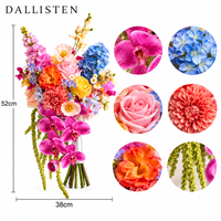 Buket Pengantin Bunga Artifisial Warna-warni Dallisten dengan Mawar, Hydrangea, dan Anggrek untuk Dekorasi Pernikahan
