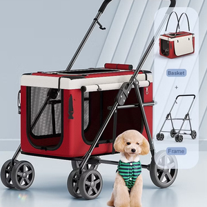 Carriola para Mascotas Reutilizable de Metal y Plástico Moderno Pawfect Journey, Diseño Plegable, Acolchado Confortable, Absorción de Impactos en Cuatro Ruedas - Product Image 3