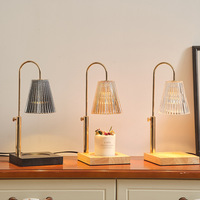 Lampe chauffe-bougie électrique pour la décoration intérieure, avec luminosité réglable, minuterie, intensité variable, logo personnalisé, matériaux bois et verre, vente en gros