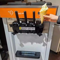 Machines à fabriquer de la crème glacée 22-28L/H, machine à crème glacée 3 saveurs, machine à crème glacée molle commerciale pour les entreprises, prix