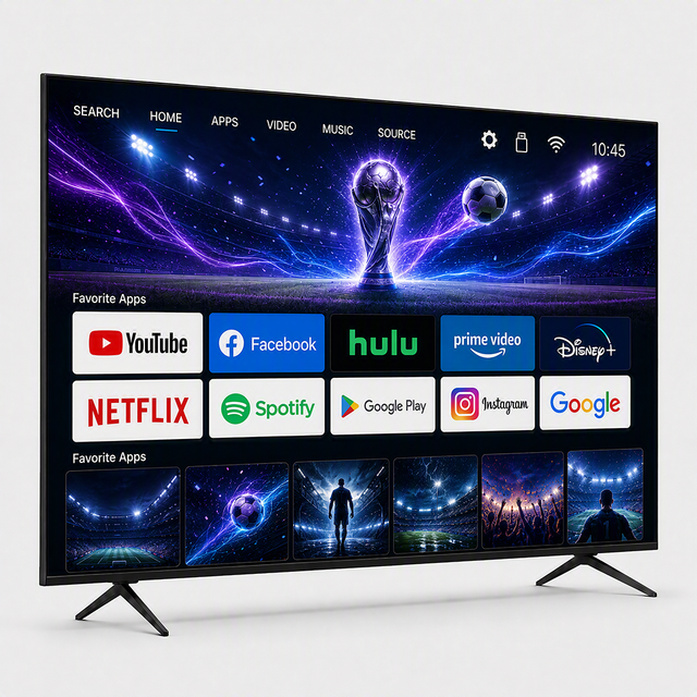 85 Inch Android 15 Smart LED TV 4K UHD Frameless WiFi Bluetooth Voice Remote DVB-T2/S2 ISDB-Tb OEM ODM Television