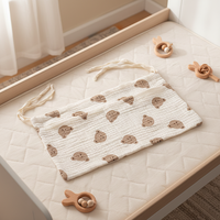 Sac de rangement double poche pour poussette, en tissu pur coton double couche, design nordique, forme cube, pour bébé, style européen et américain