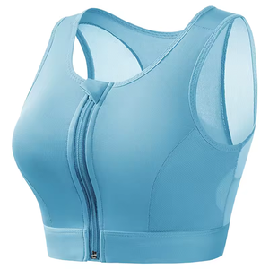 Sujetador deportivo sin costuras ligero de primera calidad para mujer, para correr, yoga, de alta resistencia, a prueba de golpes, con cremallera, ropa interior deportiva acolchada - Product Image 1