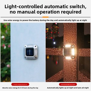 Lampada Solare a LED <span class=keywords><strong>da</strong></span> Parete <span class=keywords><strong>per</strong></span> Esterni, Decorazione <span class=keywords><strong>per</strong></span> <span class=keywords><strong>Giardino</strong></span> e Cortile, Impermeabile, Lampada a Pilastro Paesaggistica in Acciaio Inossidabile <span class=keywords><strong>per</strong></span> Montaggio a <span class=keywords><strong>Terra</strong></span> - Product Image 3