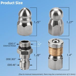 Ensemble de 6 buses en acier inoxydable Sulai Machinery pour nettoyeur haute pression, nettoyage de canalisations, usage intensif - Product Image 2